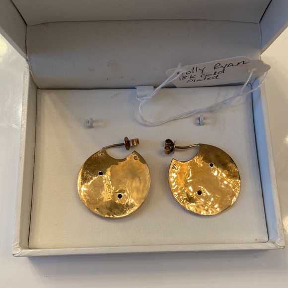 Holly Ryan 18k gold plated earring with 2 blue gemstones - Picture 6 of 8